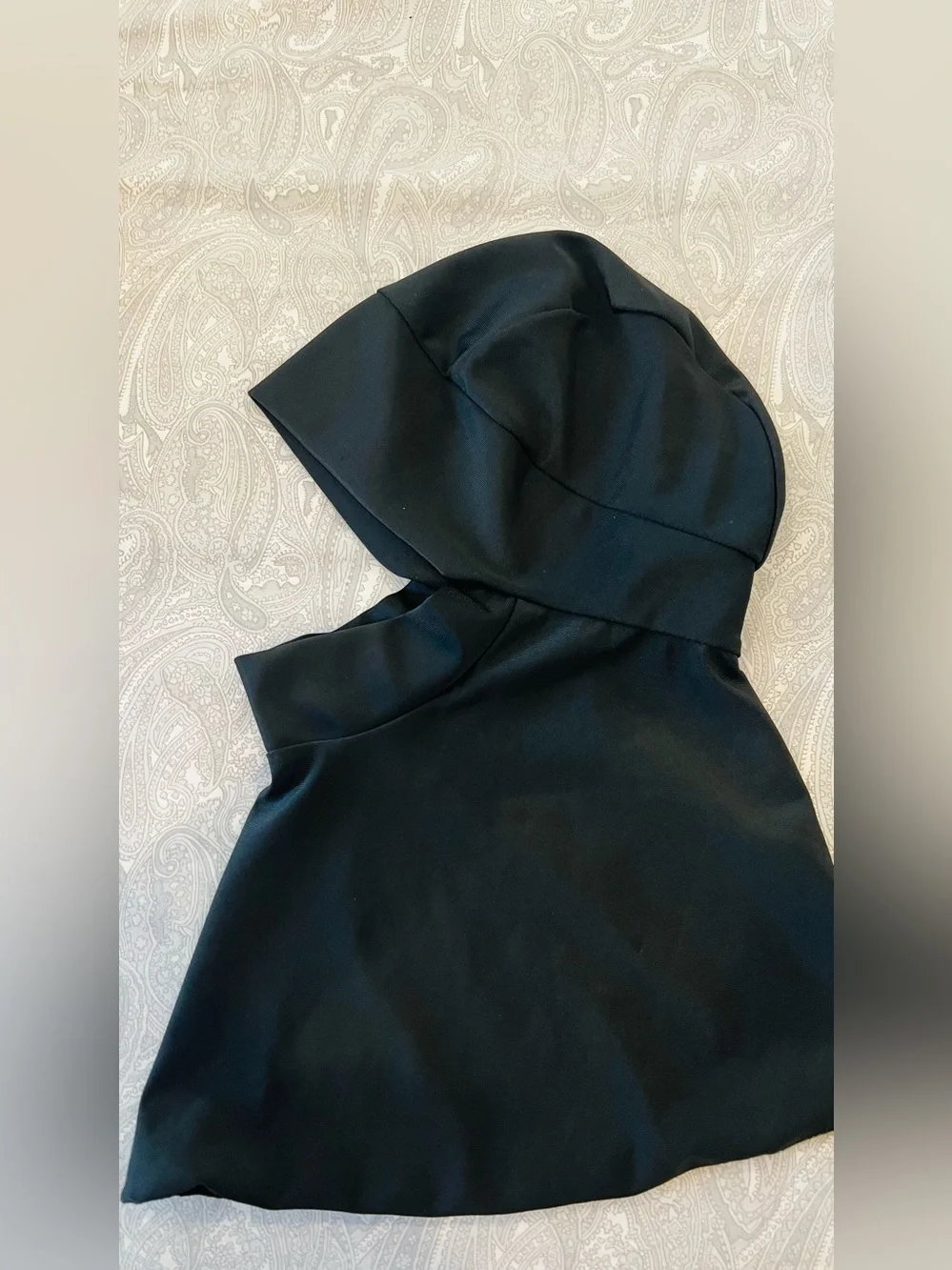 Black stretchy Hooded Cape-let for swimming and/ or 🧕 hijabs